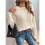 Damen Langarmpullover Herbst und Winter Süßer Rundhalsausschnitt Einfarbiger Strickpullover Reis Aprikose S 6