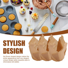 200 Pieces Tulip Cupcake Liner Baking Cups Paper Cupcake and Muffin Baking Cups for Weddings and Birthday