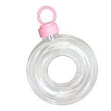 Transparante waterfles in donutvorm met lekvrij deksel-Roze 1