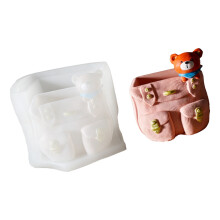 Creatieve siliconen mal in dierenvorm voor-schooltas beer