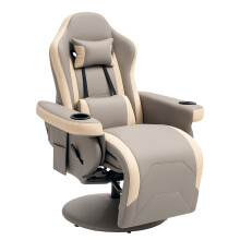 Manual Recliner Armchair PU Sofa Chair with Footrest and Reclining