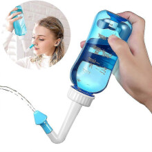Neseskylling, bihulesett for voksne og barn - Blå - 300 ml Neti Pot neseskylleflaske