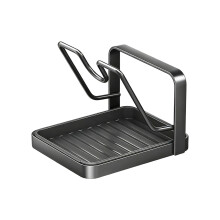 Compact Dish Rack For Pots Lids And Cutting-Dark Gray 1-tier
