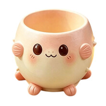 Mooie hars vetplantenpot met schattig dierenmotief voor-roze vis