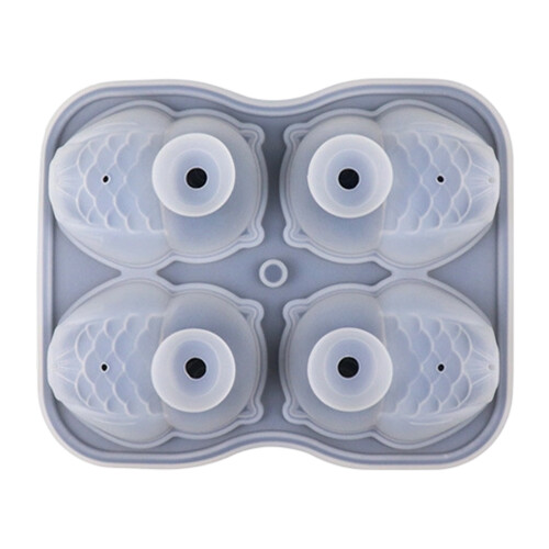 4 Mulden, Eulen-Silikon-Backformen, professionelle-Schwarz