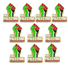 10 buc Insignă de rever metalică cu steagul palestinian în culorile Palestinei - Palestina Liberă