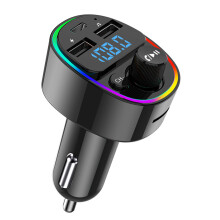 Car MP3 Player Bluetooth Handsfree Call USB Card Lighter Car FM FM Transmitter Knob with Atmosphere Light