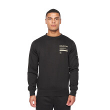 (S, Black) Duck and Cover Mens Jennerkins Crew Neck Jumper