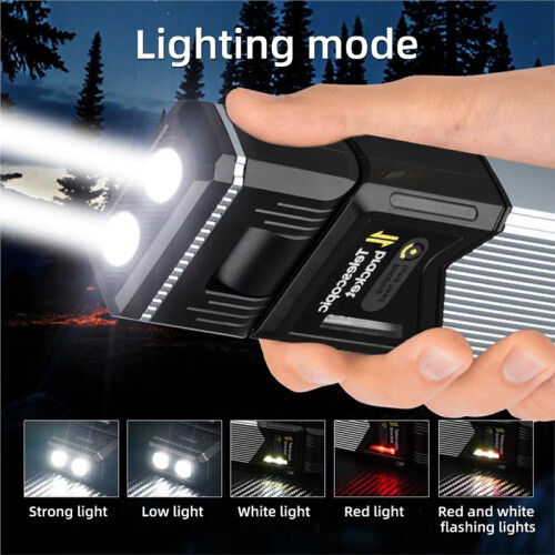 High Brightness LED Flashlight 1400 Mah Portable Magnet Camping Torch 180 Rotatable Handheld Telescopic Work Light 1