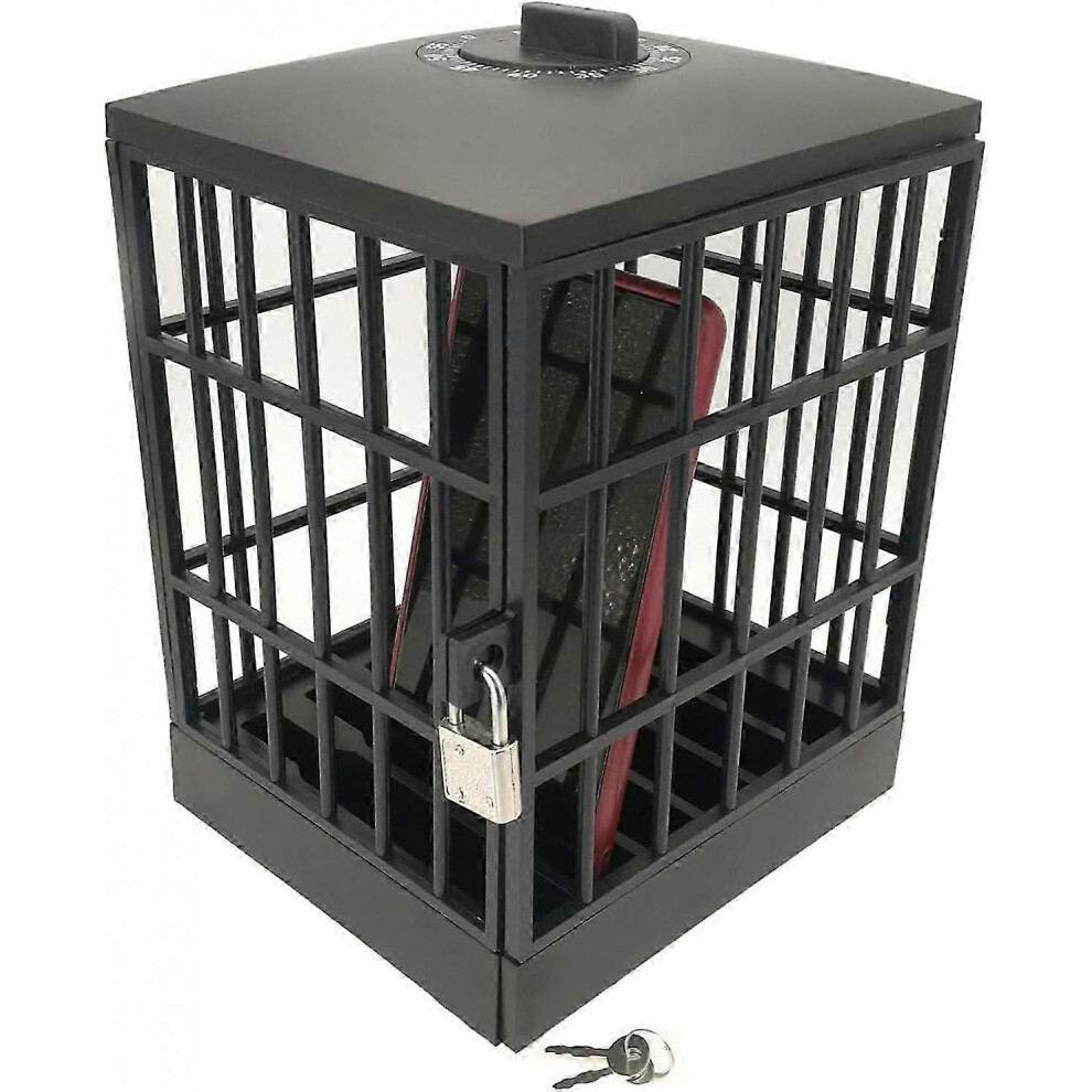 Mobile Prison Cell Phone Jail With Timer, Mobile Phone Jail Cell Phones Stand Holder Lock Up Jail With 60Mins Timer Keys Compatible With Ho 9148293575957