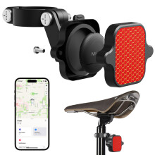 Fanale posteriore multifunzione per bicicletta con localizzatore per bici compatibile con AirTag - Luce di sicurezza a LED ad alta luminosi