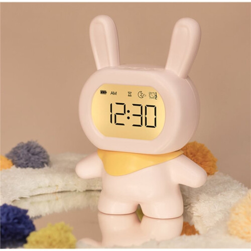 Multi-Functional Little Flying Rabbit Alarm Clock, Bedside Clock,Student Study Night Light Countdown,Snooze Clock 2