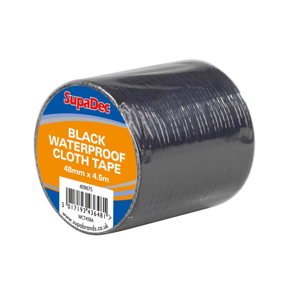 (4.5M X 48Mm, Black) Supadec Waterproof Cloth Tape 5063107647740
