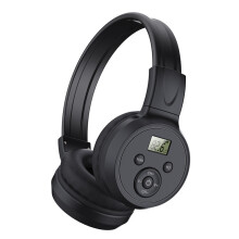 Auriculares plegables con radio FM y excelente recepción, rango de frecuencia de 50-108 MHz.