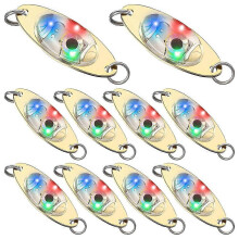 10 ks LED rybárske návnady rybárske lyžice podvodný blikač bass halibut blikač trolling hlboký pokles