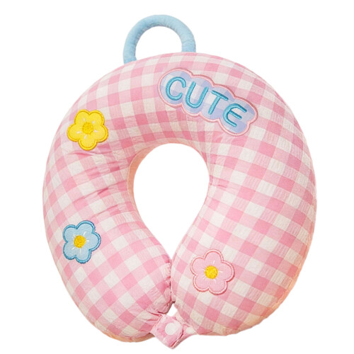 Necks Rest Pillow With Ergonomic Designs Suitable For Car-Pink