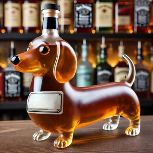 Μπουκάλι ουίσκι για σκύλους Dachshund, επαναχρησιμοποιήσιμο ποτήρι φιάλης ποτού D
