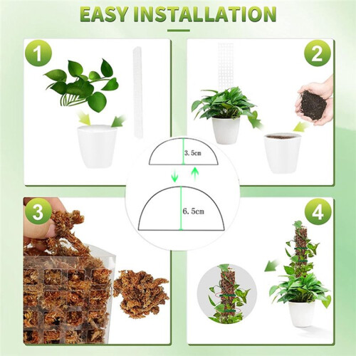 4Pcs 24Inch Plastic Moss Pole for Plants Monstera, Stackable Plant Support for Indoor Climbing Plants Work 2