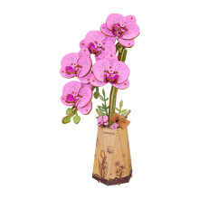 Rowood Purple Moth Orchid Flower 3D Wooden Puzzle
