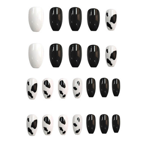 Faux ongles à coller, motif vache, avec colle intégrée MSPHX. 2