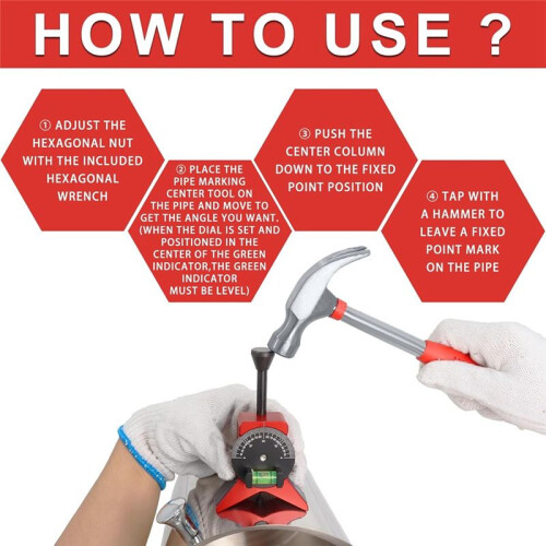 Pipe Center Finder, Pipefitter Tools with Magnetic Centering , Pipe Fitting Tools 2.75inch Y-Shape with Adjustable 2