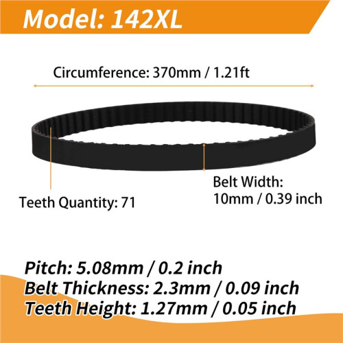 142XL Rubber Timing Belt Synchronous Closed Loop Timing Belt Pulleys 10mm Width 2