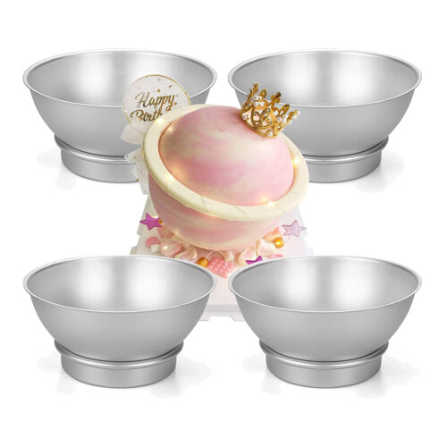 4Pcs/Set Round 3D  Shaped Cake Tin Aluminum Cake Pan Decorating Pastry Tools Cake Mold 1