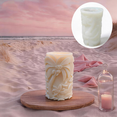 Tree Carving Cylinder Silicone Candle Mold For Resin Casting 1