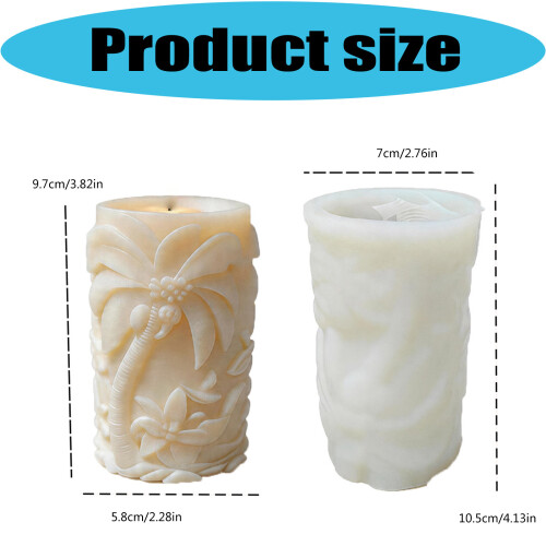Tree Carving Cylinder Silicone Candle Mold For Resin Casting 2