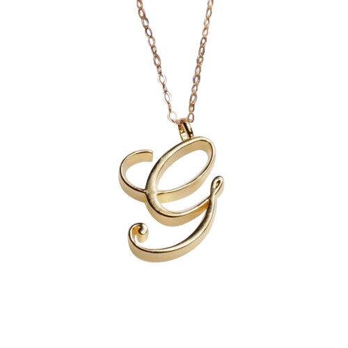 Gold Initial Pendant Necklace for Women