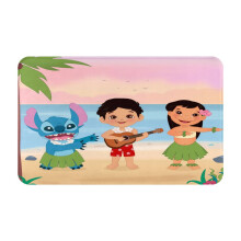 Tapis de porte Stitch antidérapant en polyester pour intérieur et extérieur