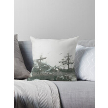 AIVO Winter Snow Ships Linnen Kussenhoes