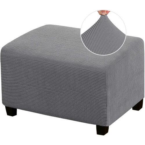 Housse de pouf extensible jacquard grise