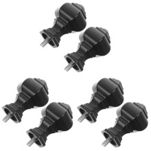 Tapones para extremos de barra de cortina de ABS negro (6 piezas)