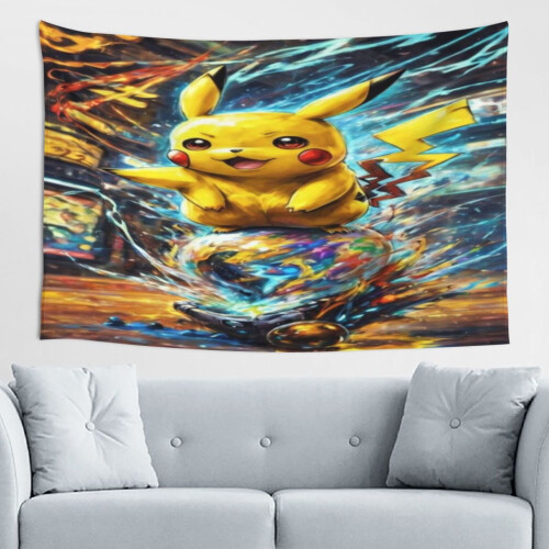 Pikachu-seinätaide 60x40 tuumaa