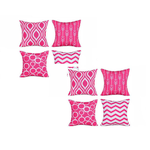 Geometric Pillow Case Set – Soft Fabric, 35 cm Square,