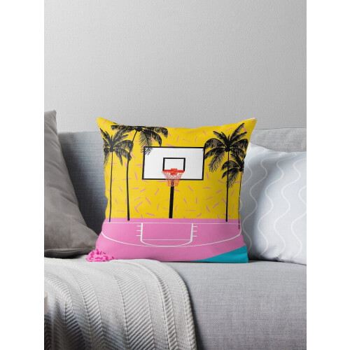 Capa de almofada retrô de basquete Memphis, 45x45 cm