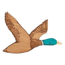 Wanddeko „Fliegende Enten aus Holz“ – Geschnitzte Holzdekoration, 3 Größen