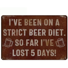 Retro bier aluminium wandbord 12x8 inch