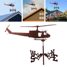 Veleta de acero inoxidable de 50x30 cm con diseño de helicóptero.