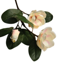 Kunstig magnoliablomsterarrangement beige 75 cm