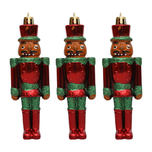 Christmas Nutcracker Pendant Ornaments Green 3 Pieces