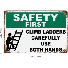 Retro metallskilt Safety First 20x30 cm