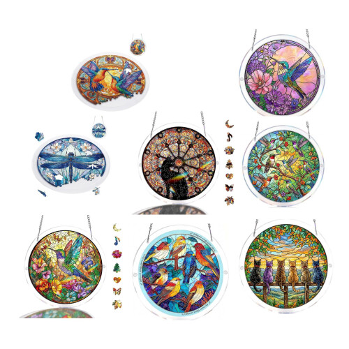 Attrape-soleil mural vibrant, décoration en acrylique, Puzzle-8 1
