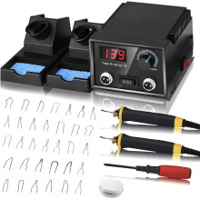 Pyrography Machine, 60W LCD Wood Burner Set, 0-750°C, for Wood, Leather, Pumpkin, 2 Pens & 33 Wire Tips