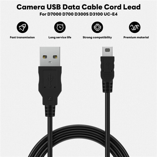 Camera USB Data Cable Cord Lead for  D7000 D700 D300S D3100 UC-E4 1