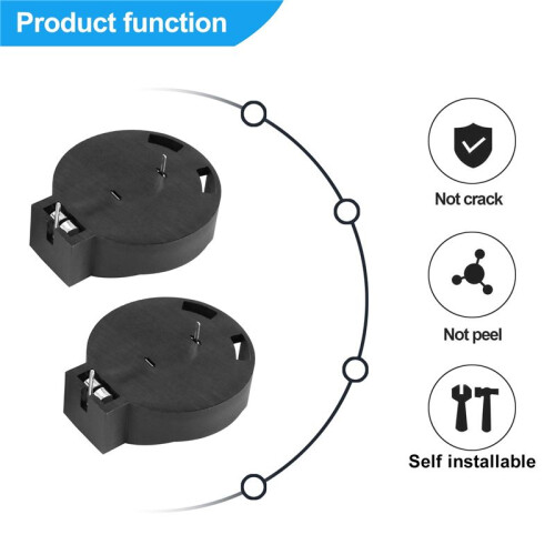 2 Pcs CR2450 Coin Cell Button Battery Socket Holder Case 2 Pins Black 2
