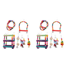 12 Pcs Bird Toys, Bird Swing Toy Colorful Chewing Hanging Hammock Swing Bell Pet Climbing Ladders Toys Bird Toys