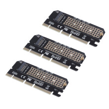 3X M.2 NVMe SSD NGFF to PCIE 3.0 X16 Adapter M Key Interface Card Suppor PCI Express 3.0 X4 Size M.2 Full Speed
