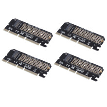4X M.2 NVMe SSD NGFF to PCIE 3.0 X16 Adapter M Key Interface Card Suppor PCI Express 3.0 X4 Size M.2 Full Speed